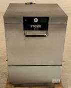 Hobart CareS-10B undercounter dishwasher with thermal disinfection and built-in softener