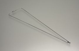 A modern 9ct white gold mounted brilliant cut diamond pendant approximately 0.2ct on 9ct box link