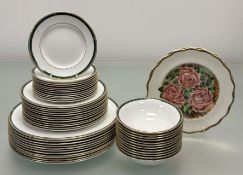A Wedgwood Chorale pattern collection of plates comprising, twelve soup bowls, twelve side plates (