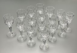 A collection of Waterford Crystal Kildare pattern glassware comprising, a set of eight white wine