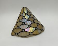 An Art Nouveau Tiffany- style wall lamp, of half circle form with faux clear gem stones and metal