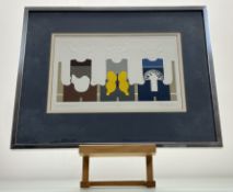 Chris Parrett, The Enviromentalists, lithograph raised collage 12/80, signed and titled in pencil