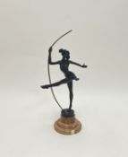 After Miguel Fernando Lopez (Milo), a cast bronze figure of a dancer raised on a stepped marble