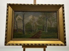 D Ritchie, In Aberdour Woods, oil on canvas, signed, titled and dated 1881 bottom right, in a gilt