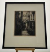 Signed Indistinctly, Venice, etching, signed and titled in pencil bellow, in a glazed frame (