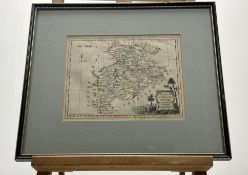 A framed 18thc map by Thomas Kitchin (British 1718-1784) - A New Map of Peebleshire, copper plate