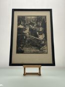 Maurice Greiffenhagen RA (British 1862-1931), Fallen Soilder with War Doctor, lithograph, in a