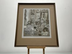 Signed Indistinctly, Helen's World, etching 12/15, signed, titled and dated '77 bellow in pencil, in