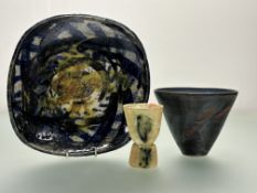 An Oathlaw Pottery by Forfar Vessel Bowl (sticker verso) (h-14cm), a Studio Pottey decorative