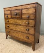 A 19th century inlaid mahogany chest of drawers, fitted four short over three graduated long