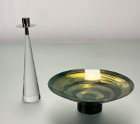 A Finnish Mid-Century designed candlestick holder together with a Rob Mullholand (Scottish