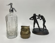 A collection of miscellaneous items comprising, a W.M Leitch & Co Ltd of Glasgow etched glass soda
