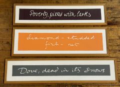 Y Property of an Edinburgh Collector: Ian Hamilton Finlay C.B.E. (Scottish, 1925-2006), a group of