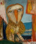 Y John Bellany C.B.E., R.A., H.R.S.A. (Scottish, 1942-2013), Owl, signed lower right, oil on canvas,