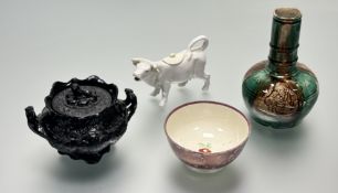 A collection of various decorative wares comprising, a Scottish Pottery bottle vase with mouled