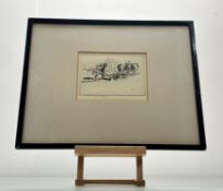 Ernest Herbert Whydale (Britsh 1886-1952), Clearing the Plough, etching, signed pencil bellow, paper