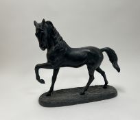 After Claude Leclerc, an Austin Productions sculpture of 'lightning', a bronze trotting horse (h.