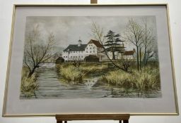 Jeremy King (British 1933-2020), MillHouse by River, limited print 126/200, signed pencil bottom