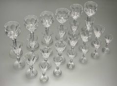 A collection of Waterford Crystal Sheila pattern glassware comprising, six wine glasses (h-19cm),