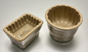 A pair of 19thc Stoneware moulds comprising a jelly mould together with a stoneware pate mould
