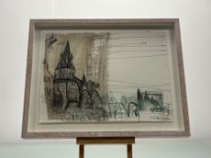 Kelly Stewart (Contemporary Scottish), Bruntsfield Chruch, screenprint, signed and dated '07