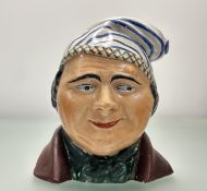 A 19thc Scottish Pottery Large Spirit flask, of Souter Johnny Dryleys Montrose. (h-29cm)