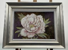 A Chinese School, Flowering Pink Peonies, watercolour and pencil on board, signed and red seal