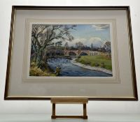 T.J Bertram (Contemporary Scottish), Lowood Bridge, Melrose, watercolour, signed and dated '96