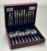 A stylish Viners canteen of stainless steel flat ware in unsused condition of fifty seven pieces