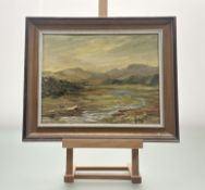 Geraldine F Webster, Marshland near The River Dee Galloway, oil on board, monogrammed bottom left,