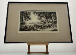 William Palmer Robins (British 1882-1959), Woodpit Knipton, etching, signed pencil bottom right,
