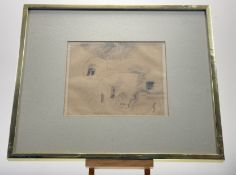Moira Maitland (Scottish 1936-2004), Doorway Sketch, pencil on coloured paper, signed pencil bellow,