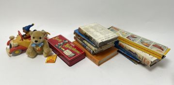 A varied collection of vintage nursery toys comprising of a Steiff 'Original Teddybär' with label in