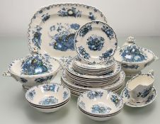 A Mason's Ironstone Fruit Basket pattern part dinner service comprising, six side plates (w-17cm),