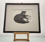 V Charmian Pollok (British 20thc School), The Tabby, 2/12 drypoint etching, signed and titled in