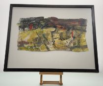 Jennifer Pettigrew (Scottish Contemporary), Darkening Hillside, mixed media, signed pencil bottom