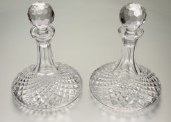 A pair of Waterford Alana pattern cut ships decanters, both with stoppers, marked verso. (h-26cm) (