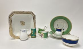 A collection of 19thc and early 20thc fine bone china and porcelain comprising, a Wedgwood Swinburne