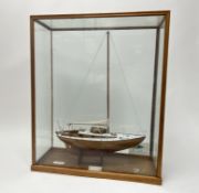 A modern sailing yacht model of the 'Elfin of Lorne', with 'JEC 1955 1980' inscribed to front, Clyde