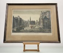 A Mid 19thc Paris chez Basset, Vue De Marche Auc Herbes a Edimbourg, engraving coloured after, in