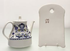 A Norweigian Turi Design Lotte pattern hand-painted silkscreen teapot together with a Belgium