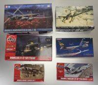 A collection of various Aircraft modeling kits comprising, a Dragon NB-52B w/X - 15A-2 and
