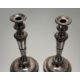 A 19thc Sheffield plated pair of weighted table candlesticks of tapered and fluted design on - Image 3 of 3