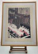 Patrick Procktor RA (British 1936-2003), The Choir of King's College Chapel, 10/100 screenprint,