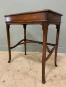 A modern Edwardian-style hardwood bureau/ writing table, hinged top opening to reveal writing