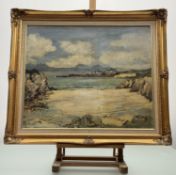Enid Wilkinson, Scottish Costal Beach, oil on cavnas, signed and dated May '88 bottom left, in a