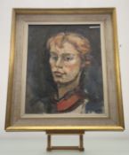 Hamish Lawrie (Scottish 1919-1987), Portrait of a lady, oil on canvas signed bottom right,