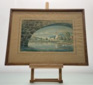 A pair of Hans Liebl (American/German 1900-1984) works, one of an European riverbank scene with a