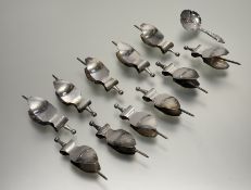 A William IV Joseph Willmore Birmingham silver cloose tea caddy spoon with engraved initial H: l.