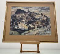 Attributed to William Crozier (Scottish 1893-1930), (Edinburgh From Sailsbury Crags), pastel on